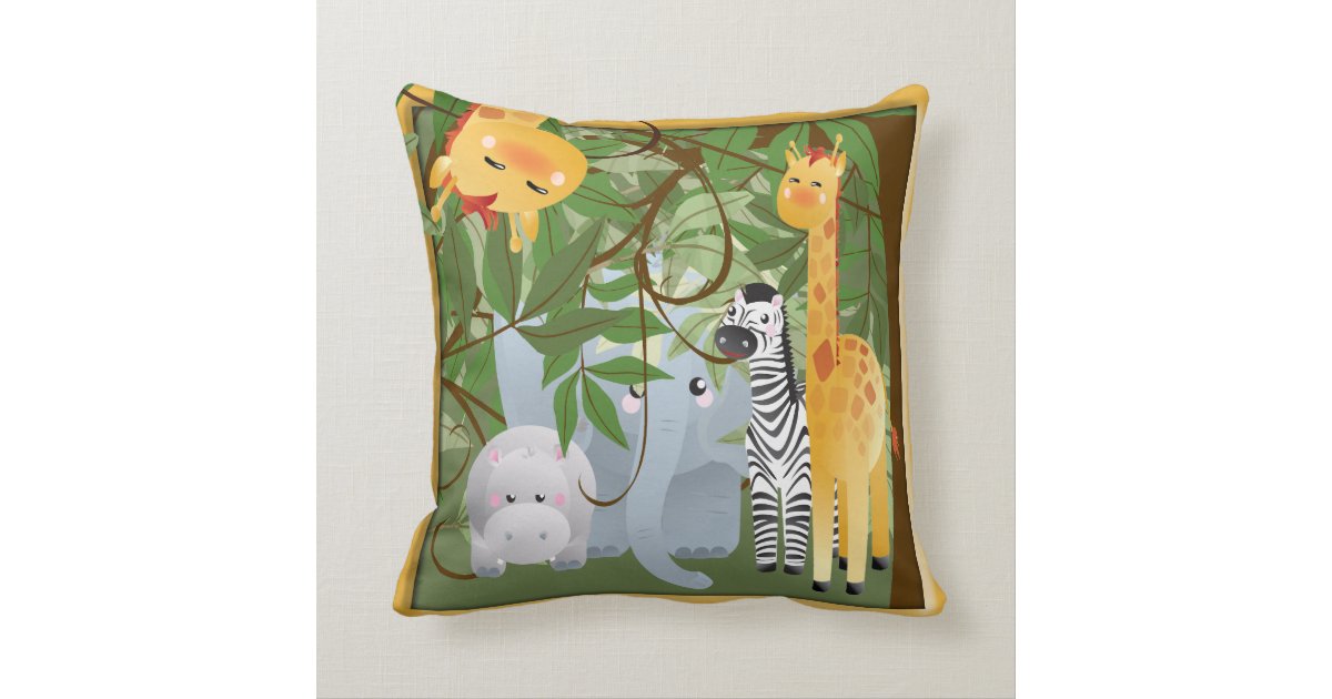 Jungle Safari Animals Kids Room Pillow Zazzle