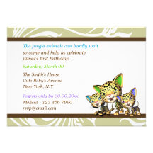 Jungle safari baby birthday PERSONALIZE Custom Announcements