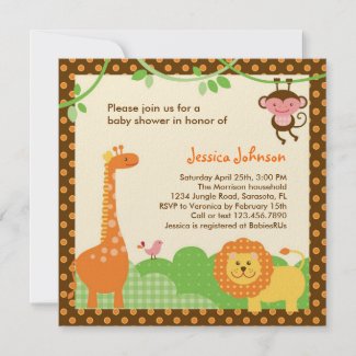 Jungle Safari Baby Shower Invitation invitation