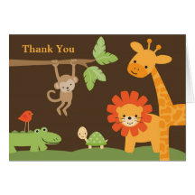 Jungle Safari Baby Shower Note Card