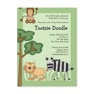 Jungle Safari Baby Shower Post Card Invitation postcard