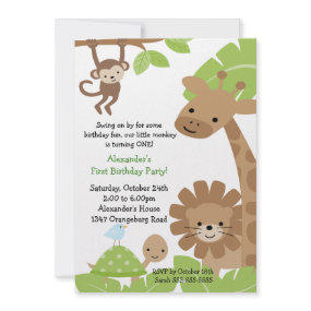 Jungle Safari Birthday Invitation invitation