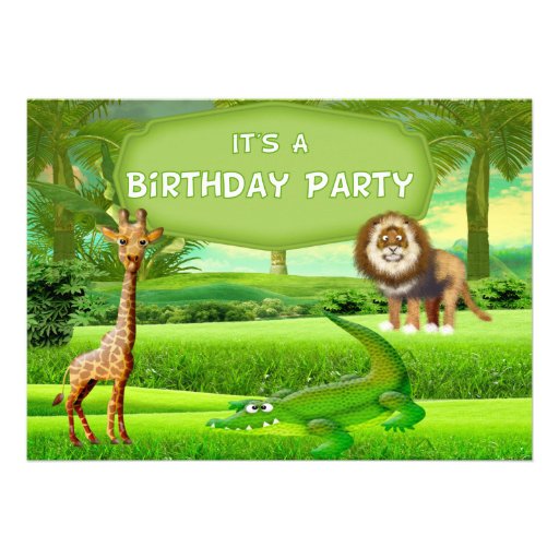 Jungle Safari Birthday Invitation