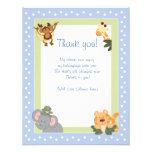 JUNGLE SAFARI Blue Thank you card flat Personalized Invite