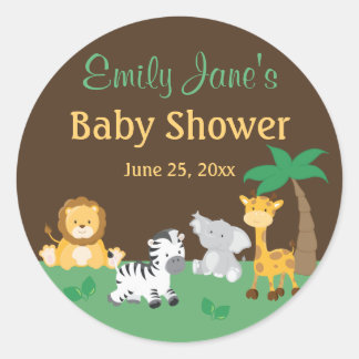 Safari Baby Shower Stickers Zazzle