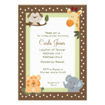 Jungle Safari Brown 5x7 Baby Shower Invitations