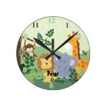 Jungle Safari Customizable Round Clock