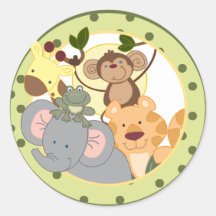 Jungle Safari Favor Stickers Decoration