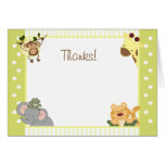 Jungle Safari Folded Thank you Note Card