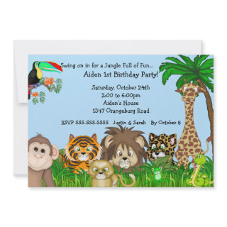 Jungle Safari Fun Birthay Party Personalized Invitation