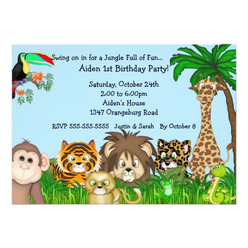 Jungle Safari Fun Birthay Party Personalized Invitation