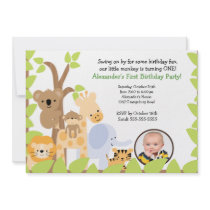 Jungle Safari Photo Birthday Invitation