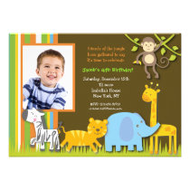 Jungle Safari Photo Birthday Invitation invitations