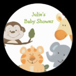JUNGLE SAFARI Round Favor Stickers