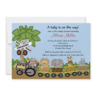 Jungle Safari Train Baby Shower Invitation invitation