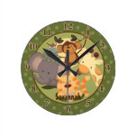 Jungle Safari Wall Clock Add a Name