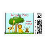 Jungle Safari Zoo Animals Kids Birthday Party stamps