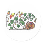 Jungle snail round sticker