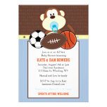 Jungle Sports Monkey Baby Shower Invitation