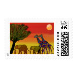 Jungle Sunset Postage Stamps