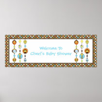Jungle Tales Polka Dot Baby Shower Banner Poster