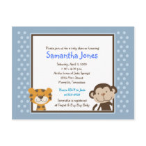 Jungle Tales Safari Blue Baby Shower Invitation Postcards
