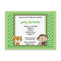 Jungle Tales Safari Green Baby Shower Invitation postcards