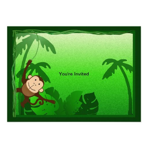 Jungle Theme Birthday Party Invite