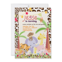 Jungle Theme/Personalized Party/photo Invitation