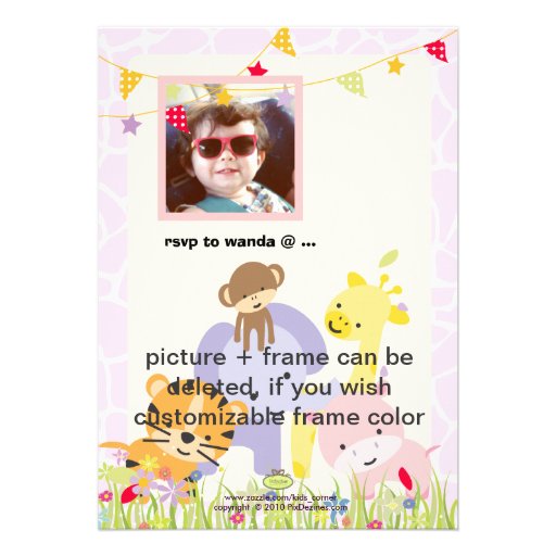 Jungle Theme/Personalized Party/photo Custom Invites