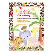 Jungle Theme/Personalized Party/photo Invitation