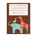 Jungle Themed Custom Baby Shower Invitation postcards