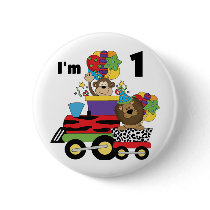 Jungle Train 1st Birthday T-shirts and Gifts Pins