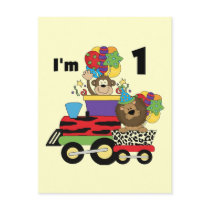 Jungle Train 1st Birthday T-shirts and Gifts Postcard