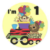 Jungle Train 1st Birthday T-shirts and Gifts Sticker