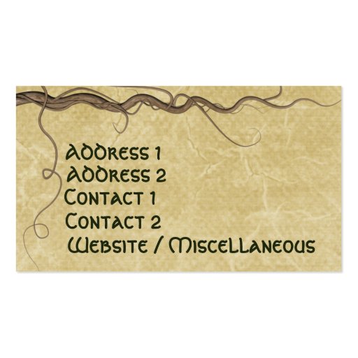 Jungle Vines Business Cards (back side)