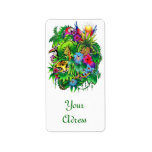 Jungle Wild Animals and Plants Label