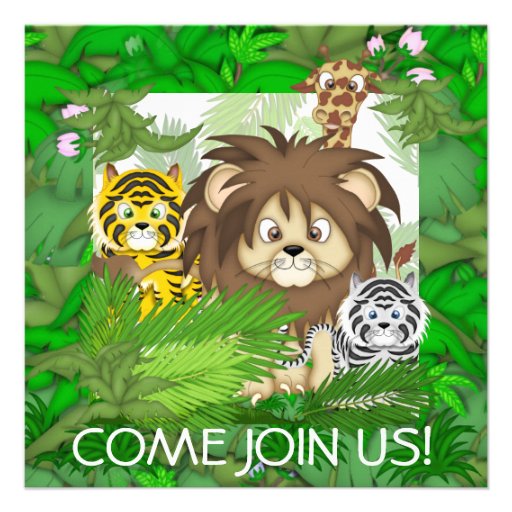 Jungle ZOO Invitations for YOUNG GIRLS or BOYS