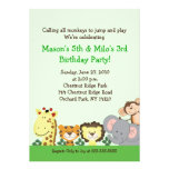 JUNGLE ZOO PARTY 5x7 Custom Birthday Invitation