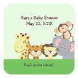 JUNGLE ZOO PARTY Custom SQUARE Favor Sticker