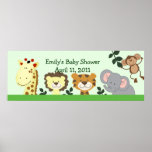 JUNGLE ZOO PARTY Customizable Birthday Banner Poster