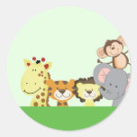 JUNGLE ZOO PARTY Envelope Seals - Green Sticker