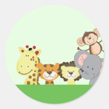 JUNGLE ZOO PARTY Envelope Seals - Green Sticker