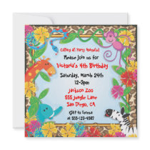 Jungle Zoo Party Invitation