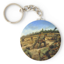 Jungleers on Biak by Keith Rocco Keychains