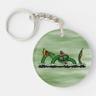 Jungun Catching a Quibbib Double-Sided Round Acrylic Keychain