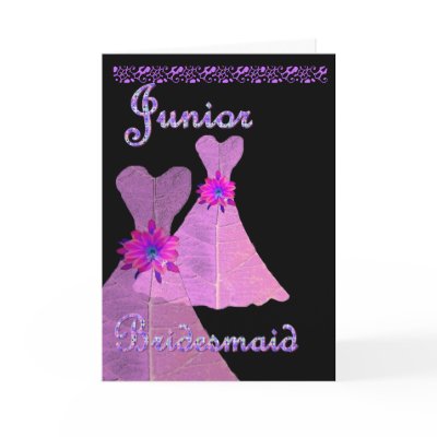 Junior Bridesmaid Invitation PINK Gown Cards