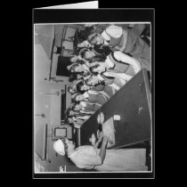 Junior girls cooking class, 1957 cards