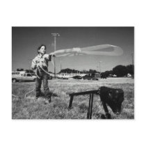 Junior Rodeo, girl(7-9)practising how to use Postcards