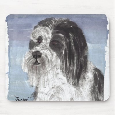 Junior the Bearded Collie Mouse Pad by pidgiefund